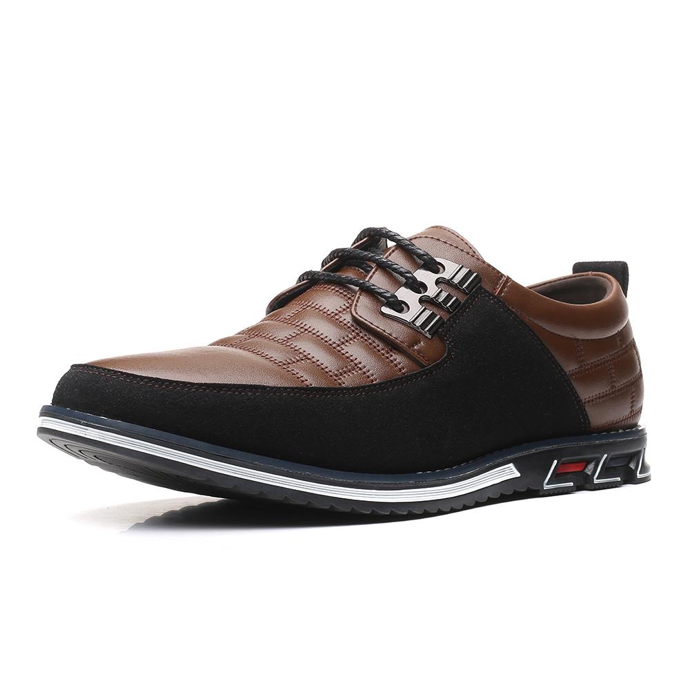 Men'S Casual Shoes Fashion Classic Men'S Pu Leather Shoes Hot Sale Breathable Business Lace-Up Men Shoes Men'S Casual Leather