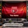 Wall Hanging Tapestry Custom NameLyon FC Pattern Personalized Printed Fabric Wall Decor