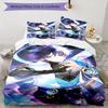 3pcs Genshin Impact Wanderer2 Design Cover Set - HD Printed Bedding with 1 Cover and 2 Pillowcases - Perfect for Home and Dorm Decor