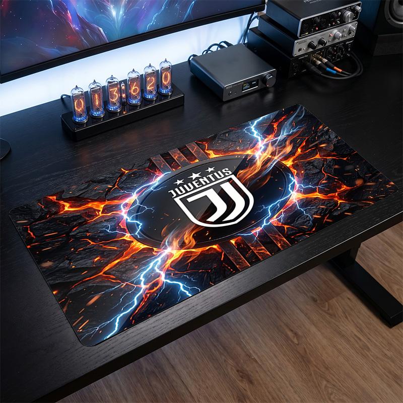 Juventus FC Aufgedrucktes Großes Mauspads, Rutschfeste Weiche Gummi Gaming Schreibtischmatte für Büro Laptop Computer Dekor