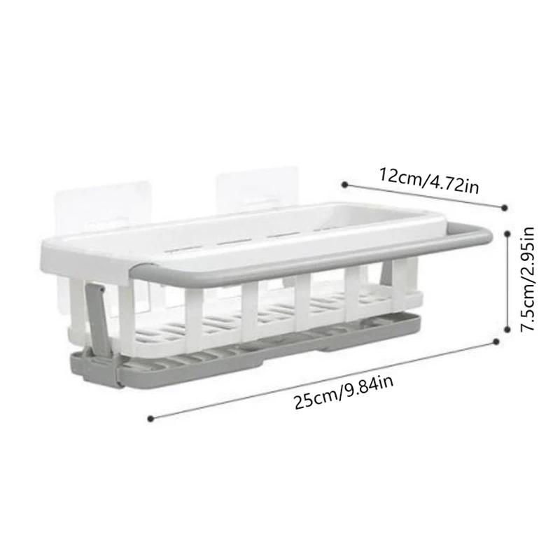 1Pcs Sponge Holder Kitchen Organizer Dish Drainer Soap Rack Sink Tray Dishcloth Towel Rack Wall Mounted Storage Basket Shelf