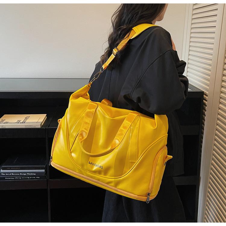 Large-Capacity Travel Bag Women Dry-Wet Separati Outdoor Yoga Fitness Bag Lightweight Short-Trip Expandable Luggage Bag