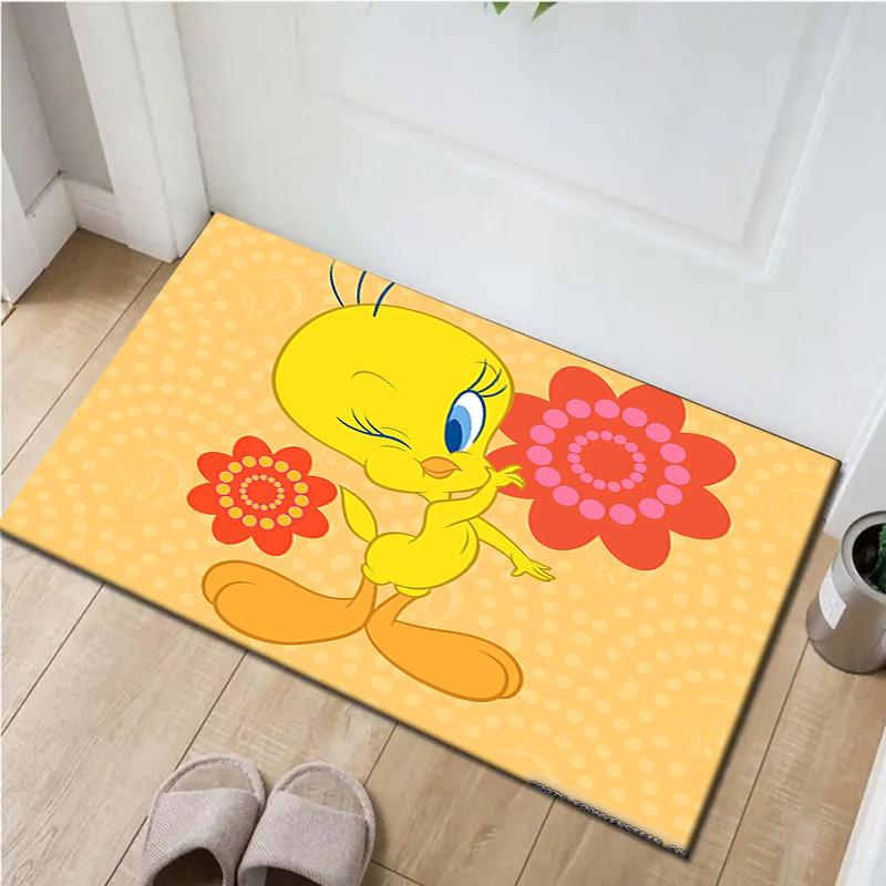 

1pc Office Carpet Chair Mats Tweety Bird with Flowers Perfect for Office Chairs, Living Rooms, Or Bedrooms,Polyester Carpet.HDT215 60cm by 90cm