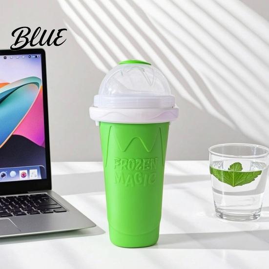 Food Grade Silicone Slush Cup Maker Cup  Portable Squeeze Ice Smoothie Refreshing Slushie with Lid  for Juice Milk Soda Family Summer