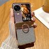For Oppo Find N3 Flip 5G Case Glitter Design Hard PC Phone Cover with Ring Kickstand