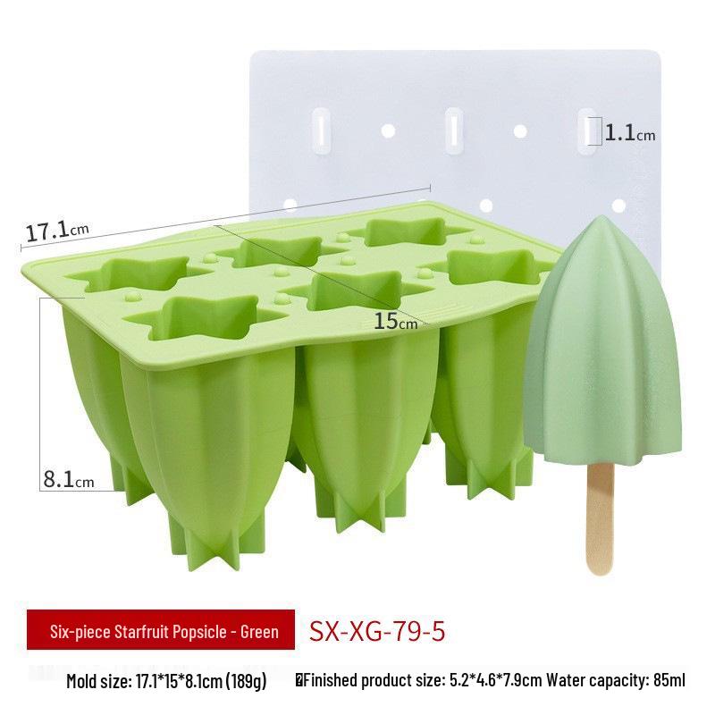 Sanxin 6-Spiral Silicone Mold for Homemade Ice Cream Popsicles