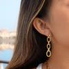 Stainless Steel Smooth Chain Tassel Earrings For Women Trendy Metal Texture 18 K Earrings Golden Accessories