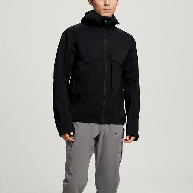 HOKA ONE ONE Waterproof Windproof Reflective Rain Jacket Men Jackets Black 1128259