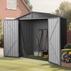1860 X 1210 X 1841 Mm Metal Garden Shed, Outdoor Storage Shed with Lockable Doors & 4 Louver Vents, Peak Roof Metal Sheds Outdoors Storage, Storaged