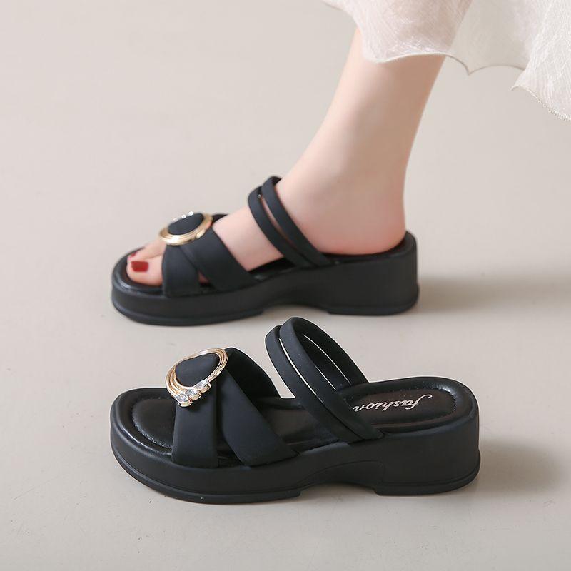 

Fashion Sandals for Women Roman Style Open Toe Platform with Medium Heels Woman Shoes Pvc Sales Vintage Chic and Elegant Comfort Daily 34