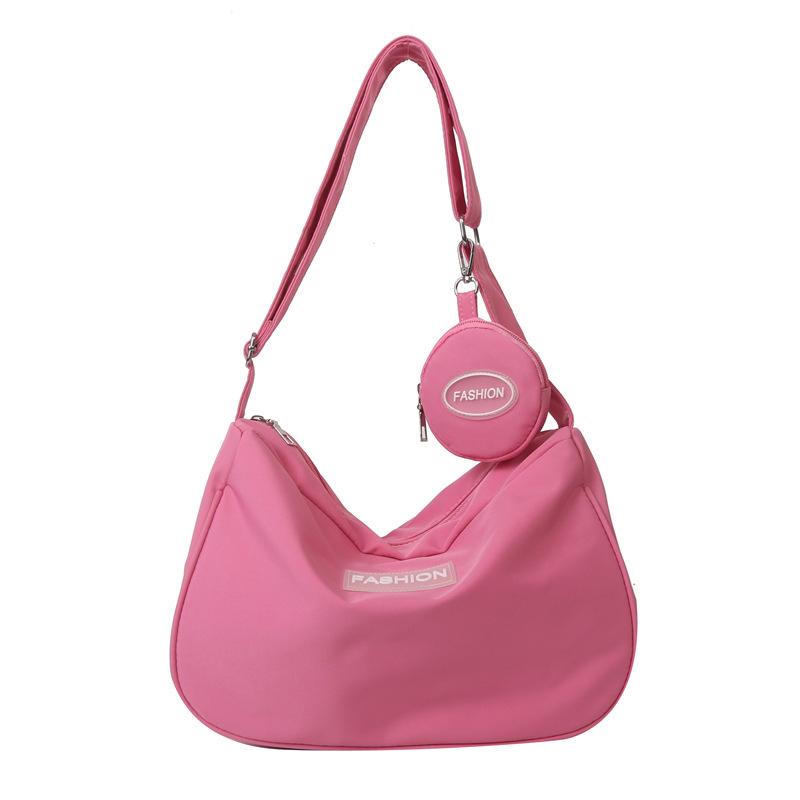 

ins wind large-capacity canvas bag female Mori casual nylon waterproof shoulder bag college students class messenger bag tide роза розовый