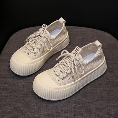 Fashion Sneakers Women Trends 2024 Flyknit Women's Shoes Spring New Breathable Mesh Casual Shoe Round Toe Lightweight Soft Sole