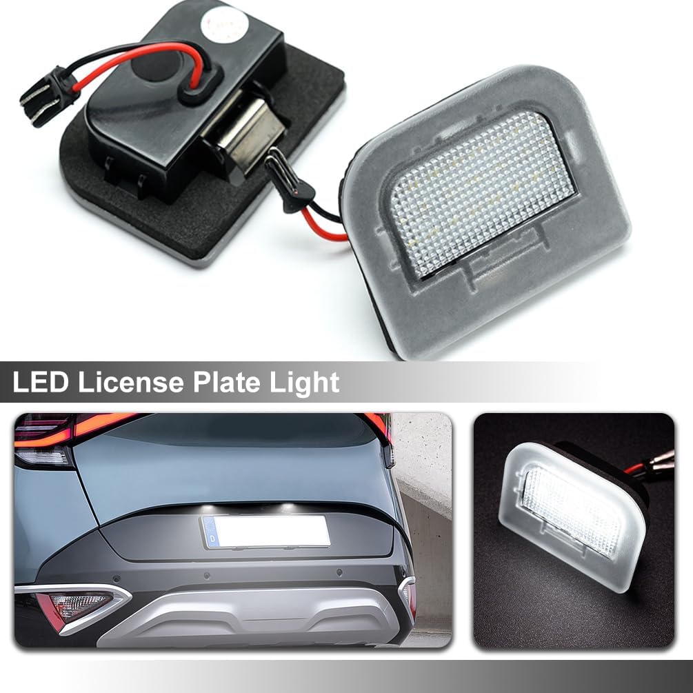 NJSBYL Xenon White LED License Plate Lights For 2023 2024 Kia Sportage 2016-2020 Kia Optima Rear Number Licence Plate LED Tag Lamps Assembly