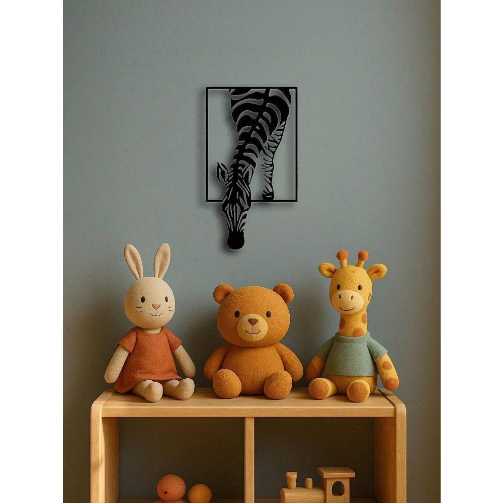 Modern Metal Zebra Wall Decor for Living Room Bedroom Office Indoor Outdoor Home Farmhouse Boho Chic Minimalist Wildlife Sculpture Unique Gift