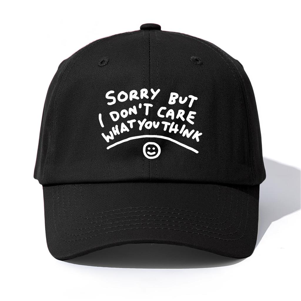 1pc Sorry Print Baseball Cap for Adults, Minimalist Retro Style Casual Soft Adjustable Dad Hat, Perfect As Gift
