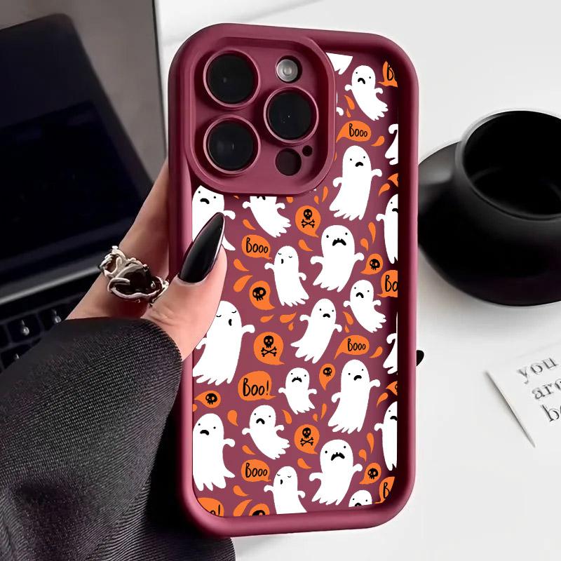 Halloween Happy Ghost Soft Silicone Case For Samsung Galaxy S21 S22 S23 S24 FE Plus S25 Ultra A15 A35 A54 A55 Soft Cover