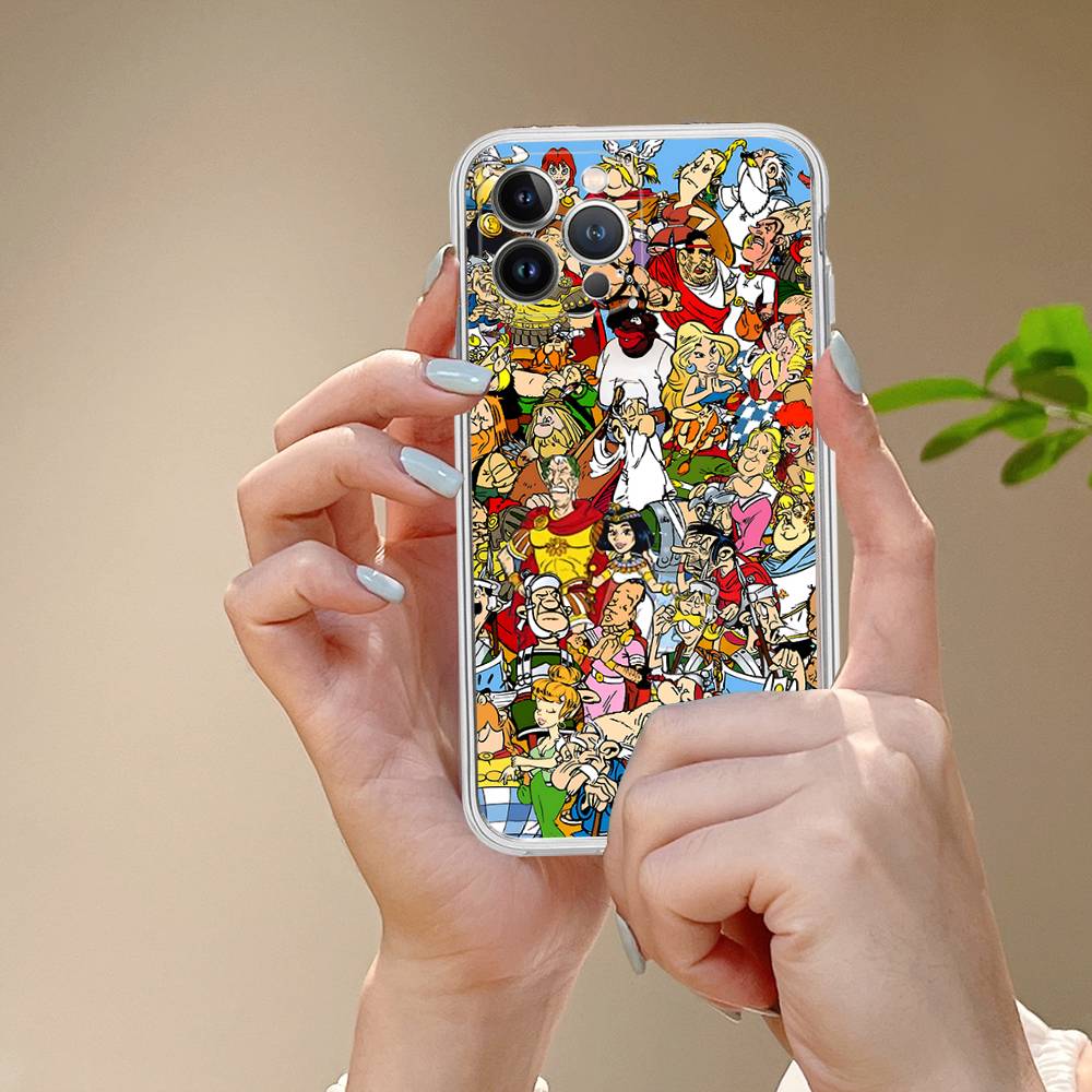 A-Asterix Et O-Obelix M-Manga Transparent TPU Phone Case For IPhone 17 11 12 13 14 15 16 Pro Max 16 Plus Cover
