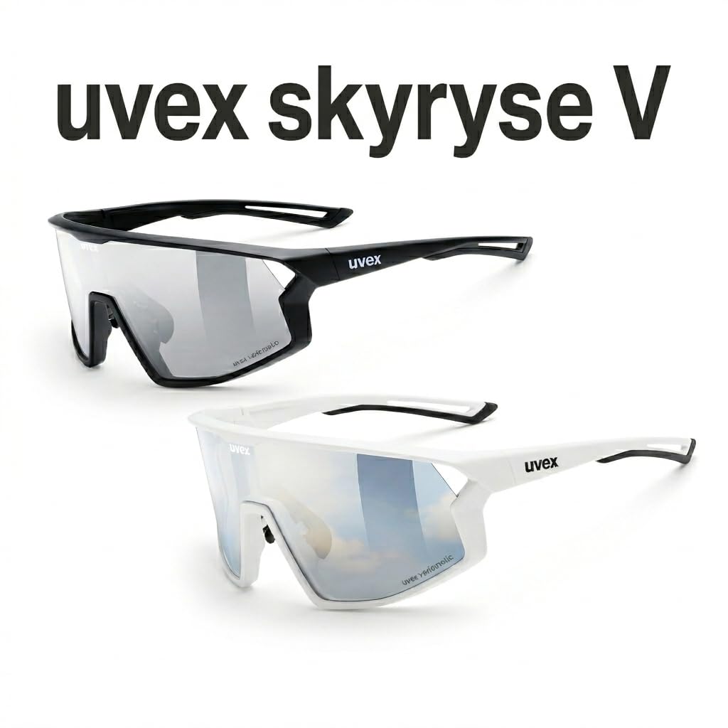 uvex Skyryse V Sports Photochromic for Black Matte Sunglasses, Mirror, Anti-Fog, Lightweight, Running/Cycling/Outdoor Use,