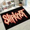 Slipknot Red Nonagram Logo Area Rug Non Slip Mat, Black Background Heavy Metal Band Carpet for Bedroom Decor
