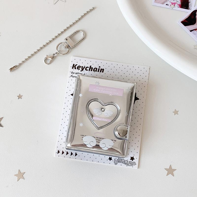 Cute Silver Korean Card Album 2 Inch for Idol Photos Mini Storage Binder for Girls Perfect Collectors Gift