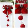 Christmas Red Bell Ornament Plastic Velvet Flocked Bell Ball Tree Ornament for Holiday Window Shop Home Decoration