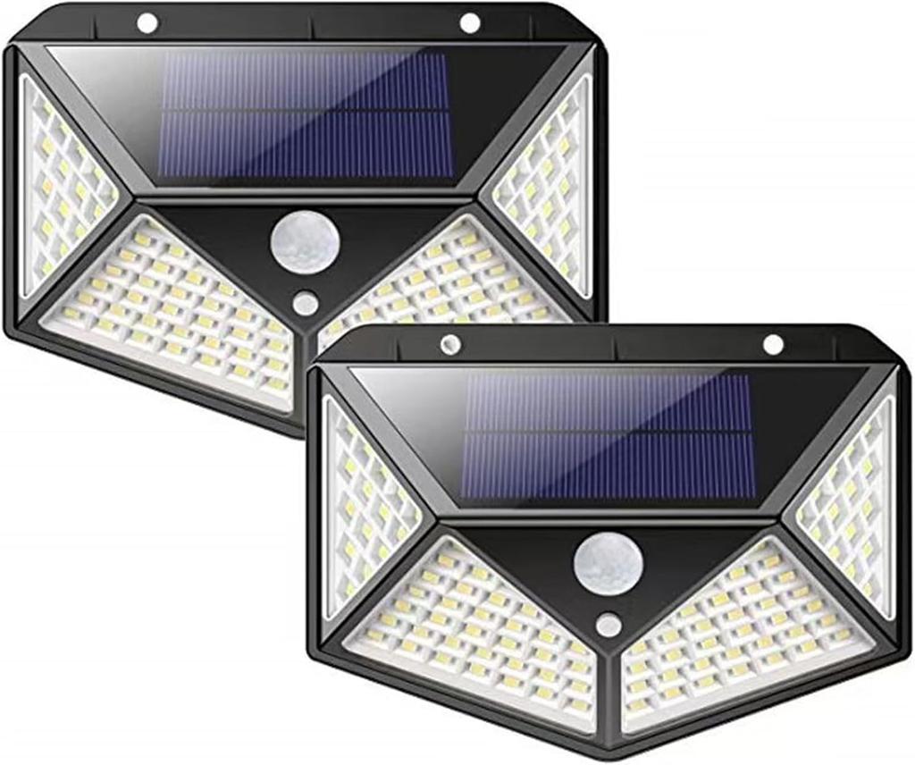 6 Pack Solar Lights Outdoor 100 LED Motion Sensor Security Lamp 3 Modes 270° Wide Lighting IP65 Waterproof Solar Powered Wall Light for Garden Patio