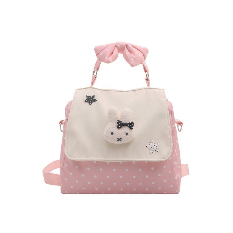 Schoolbag Japanese Ins Style Versatile Schoolbag Cute Little Bunny Polka Dot Portable Bow Backpack Girl Versatile Backpack