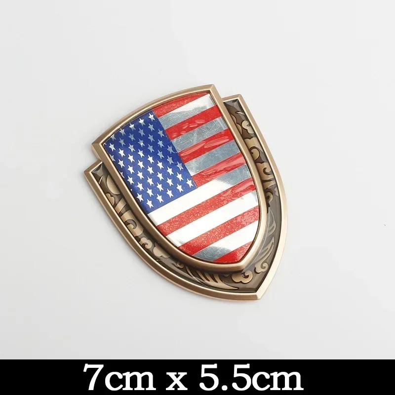 Autocollant de Voiture Métallique 3D Italie France Allemagne Angleterre Amérique Drapeau Emblème Badge Décalcomanies