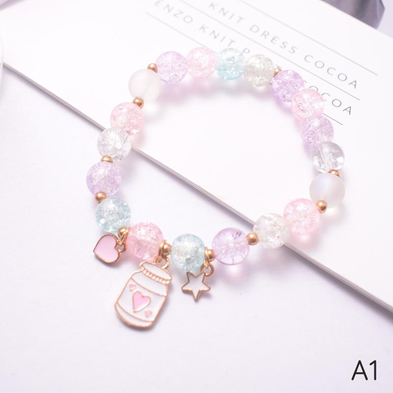 Cute Popcorn Beads Bracelet Friendship Glass Bracelets For Girls Pendant Bracelet Jewelry Accessories