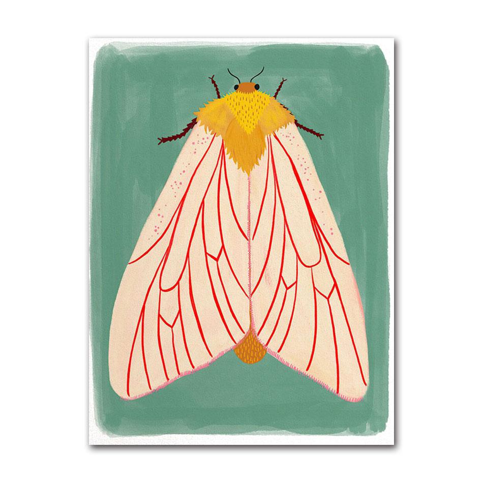 Butterfly Wall Art Ladybug Tiger Moth Beetle Feather Canvas Painting Nordic Poster Printing Wall Picture Bedroom Decoration