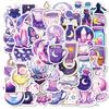 New 50 Magical Fantasy Moon Graffiti Stickers DIY Mobile Phone Case Guitar File Box Decoration