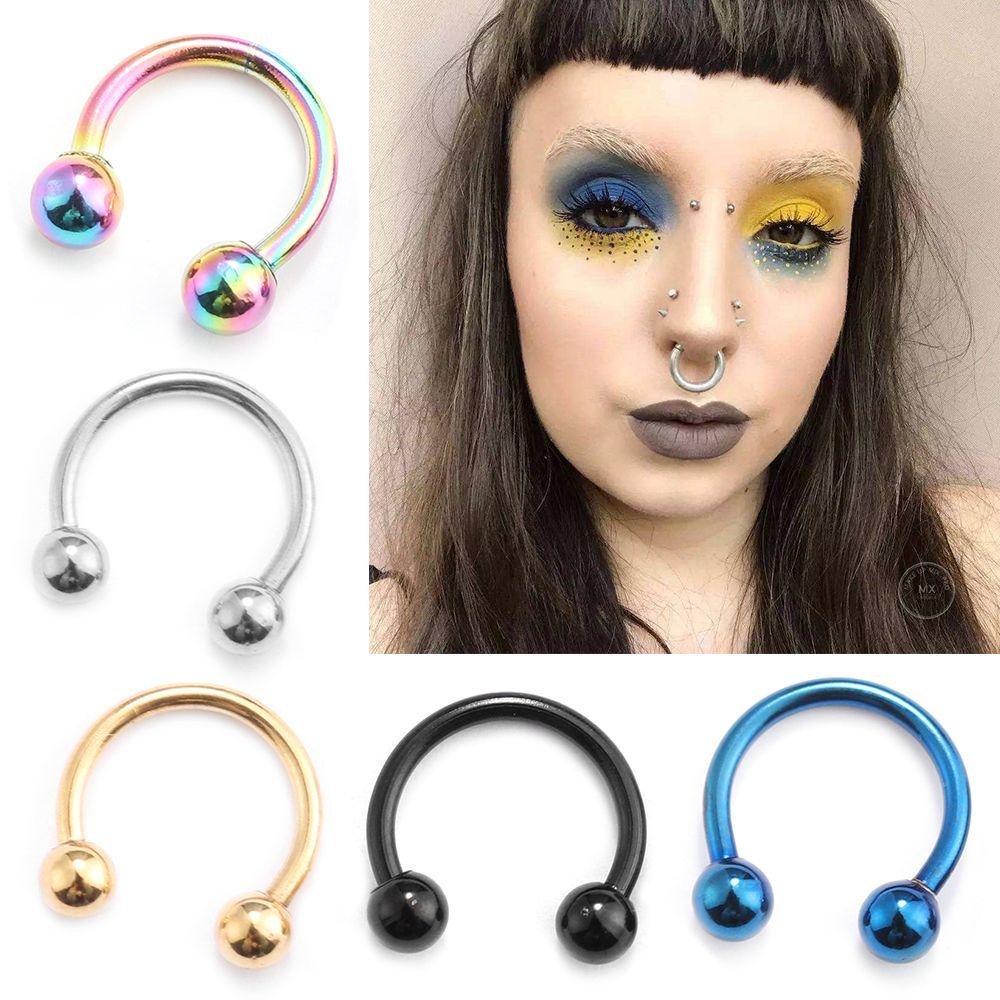 Edelstahl Hufeisen Ohr Piercings Lip Nippel Augenbraue Lobe Ringe Nase Septum Ring Hip Hop