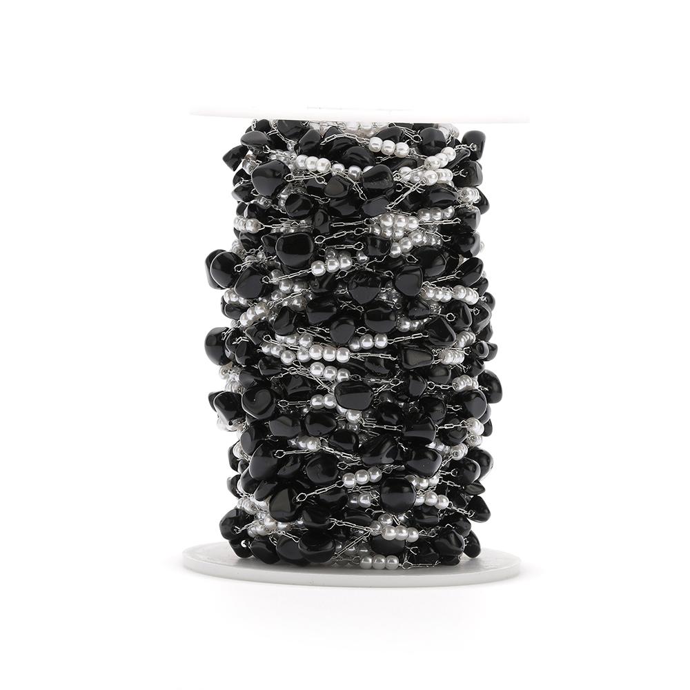 1 Meter Irregular Stone 3:1 Pealrs Handamade Stainless Steel Chains for DIY Necklace Making Jewelry Findings Bracelet Supplies
