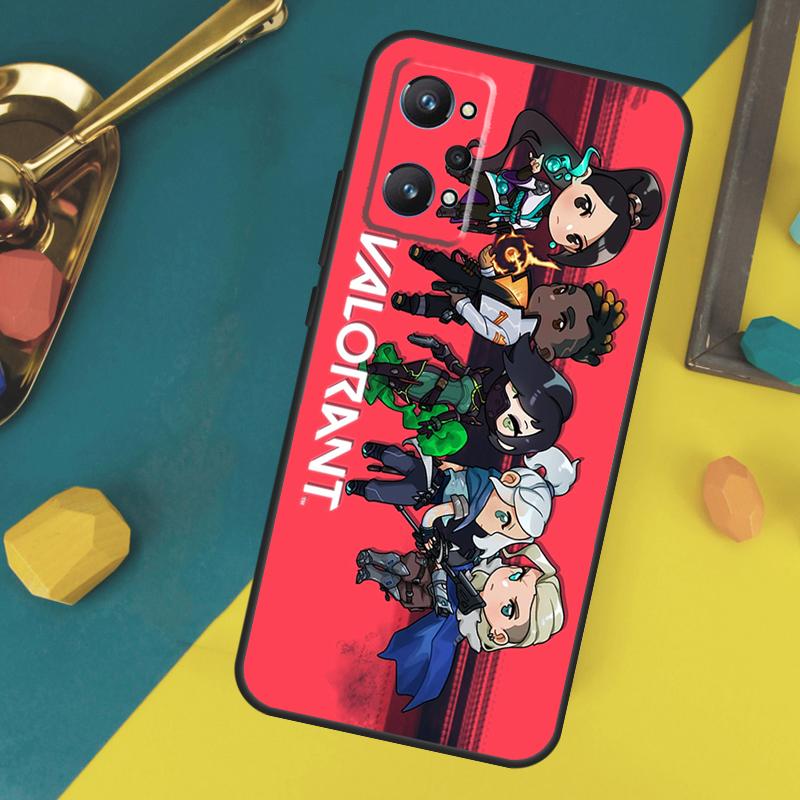 Cute Cartoon Chibi Valorant Case For Realme GT 7 Pro GT 6 6T 5 C61 C67 C55 C53 C51 C21Y C25S C75 10 11 12 13 14 Pro Plus