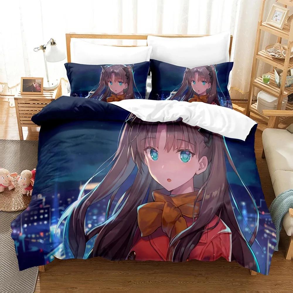 

New Fatestay night Unlimited Blade Works Beding Sets Soft with Soft Fabric Duvet Cover Set With Pilowcase Twin Ful Quen King Bedclothes Bed Linen 135*200cm Eu-Single