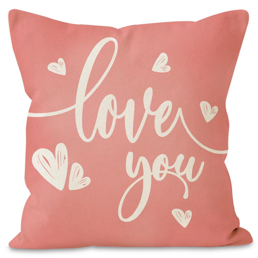 Car Pillow Cover Valentine's Day Party Sofa Decorative Pillow Cover Linen Printed Cushion