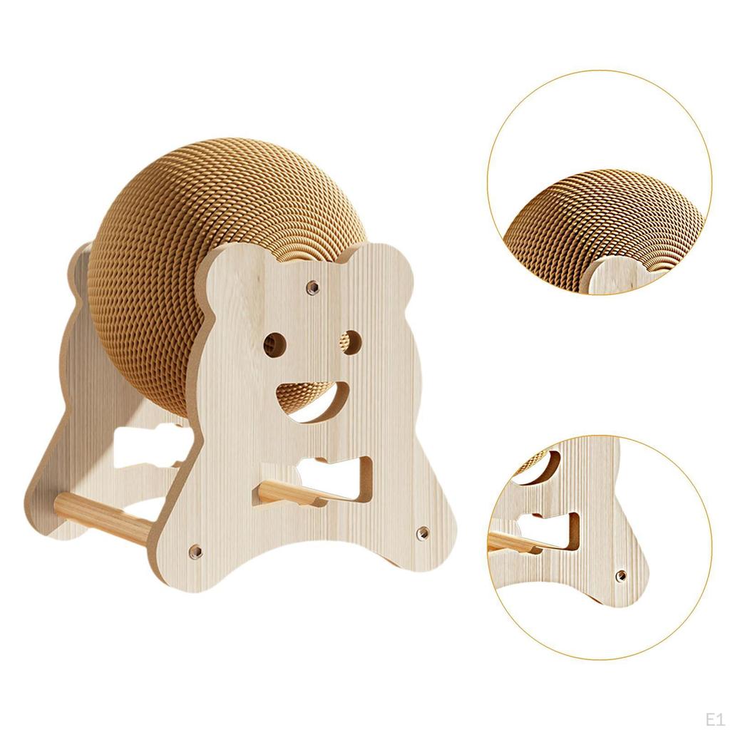 Cat Scratcher Ball, Wooden Scratching Toy for Indoor Cats