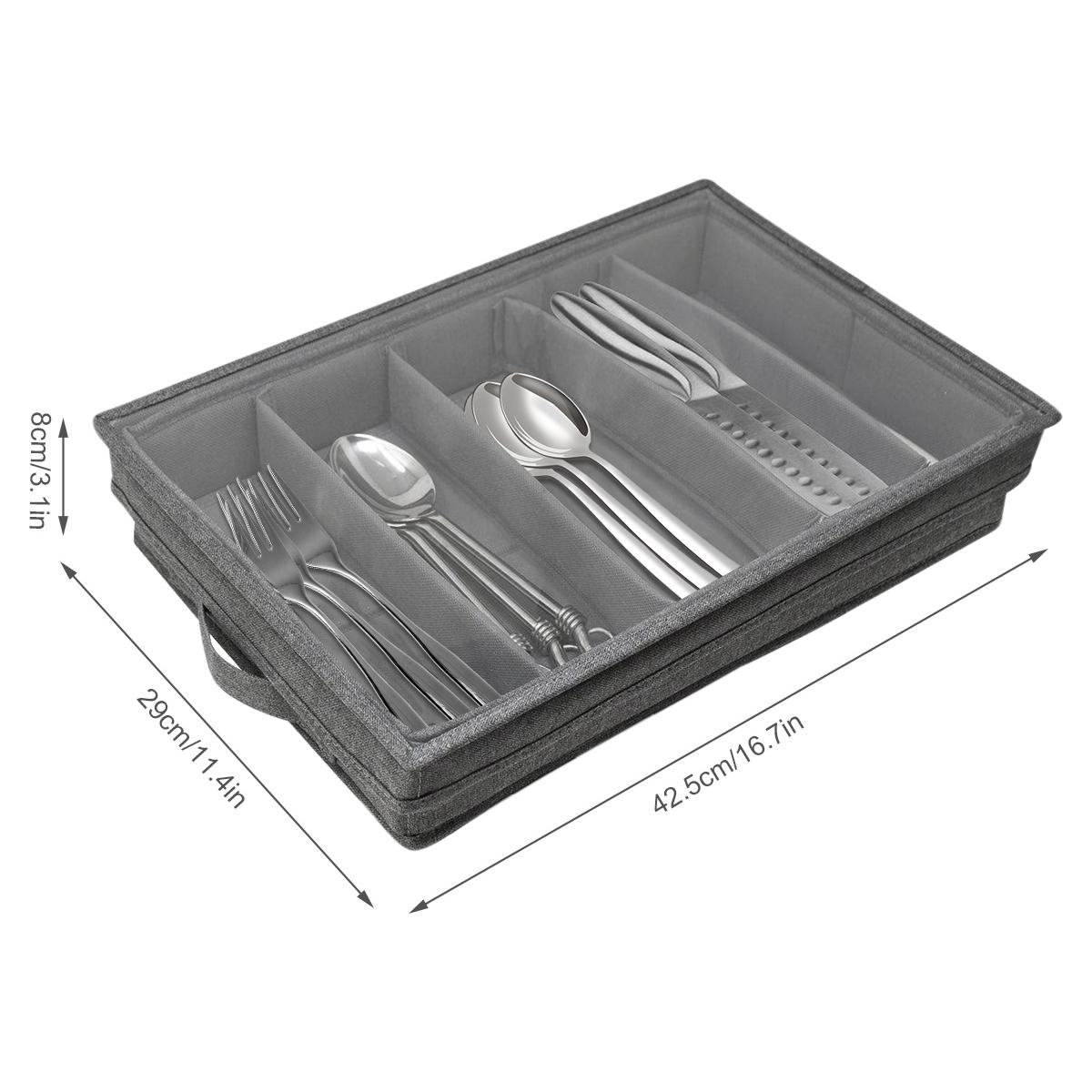 

Portable Flatware Storage Bag Foldable Flatware Organizer with 5 Compartment Cutlery Storage Holder for Home Kitchen Utensils