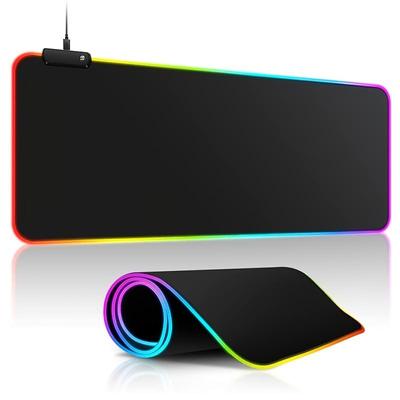 Large RGB Gaming Mouse Pad -14 Light Modes Touch Control Extended Soft Computer Keyboard Mat Non-Slip Rubber Base 800×300×4mm