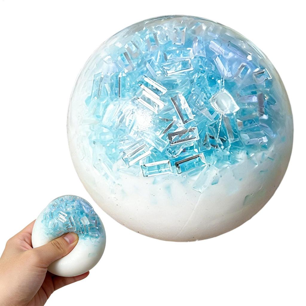 Squeeze Toys  Slow Rising Ice Cracked Crystal Ball Squishy Fidget Toy Frosted Ice Texture Pinch Stress Ball Anti-Anxiety Calming