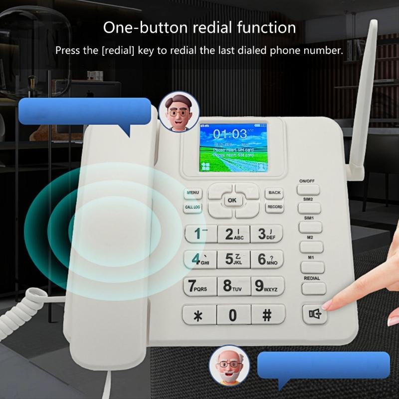 2G Desk Phone 2.4inch Color Display Support Full Netcom with Speed Dials Recording Functions for Trade Shows Home