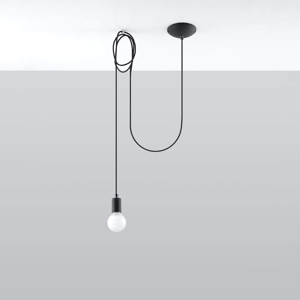 Lampa Wisząca Edison 1 E27 Czarny Sollux Sl.0369