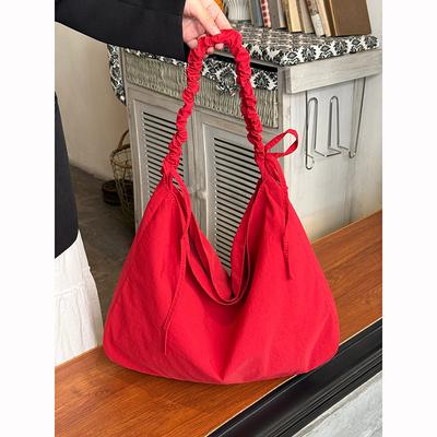 Gefaltete Kordelzug-Wolkenform-Tasche - Großes Fassungsvermögen, Lässiger Stil, Einzelne Schulter-Crossbody-Tasche, Tasche für den Arbeitsweg