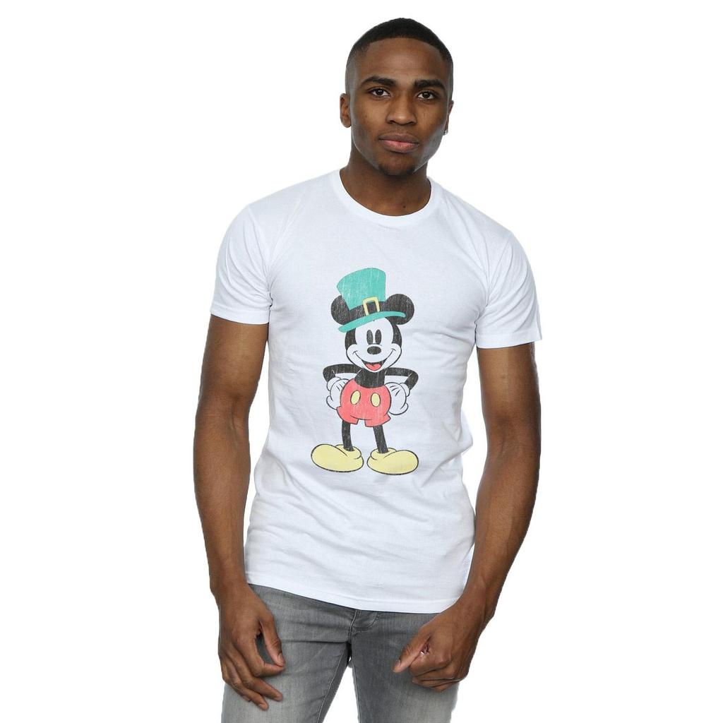Disney Mens Mickey Mouse Leprechaun Hat T-Shirt