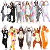 Kigurumi Animal Cosplay combinaison à capuche pyjamas hommes femmes à manches longues hiver chaud Rompe vêtements de nuit Panda Lion, léopard, éléphant, zèbre, tigre cosplay
