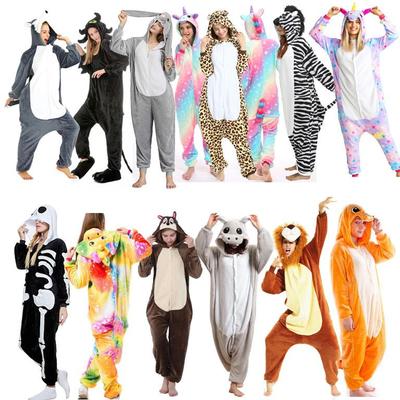 Kigurumi Tier Cosplay Kapuzen Overall Pyjamas Männer Frauen Langarm Winter Warme Strampler Nachtwäsche Panda Löwe, Leopard, Elefant, Zebra, Tiger Cosplay