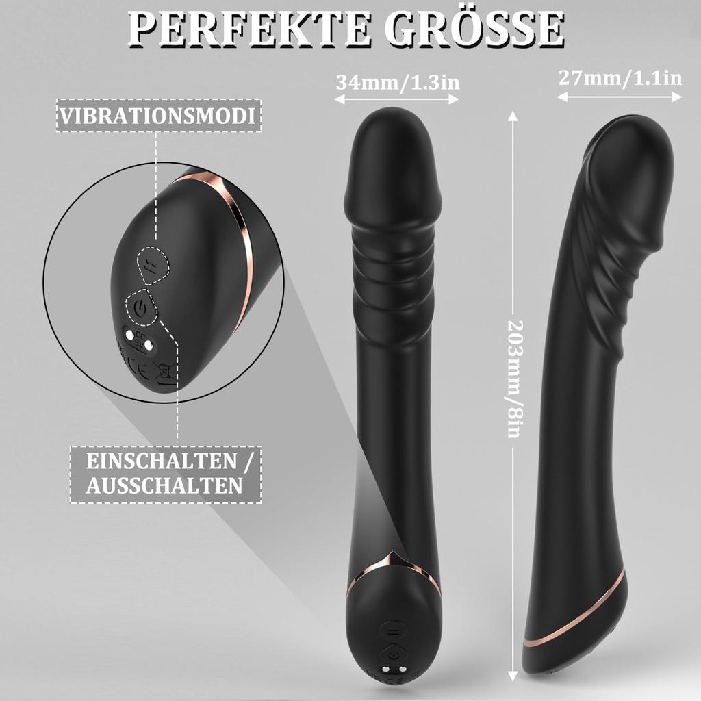Rechargeable Silicone Dildo Vibrator with 9 Vibrating Patterns G Spot Stimulator Clitoral Massager  Premium Couples Sex Toy Set for Intimate Play
