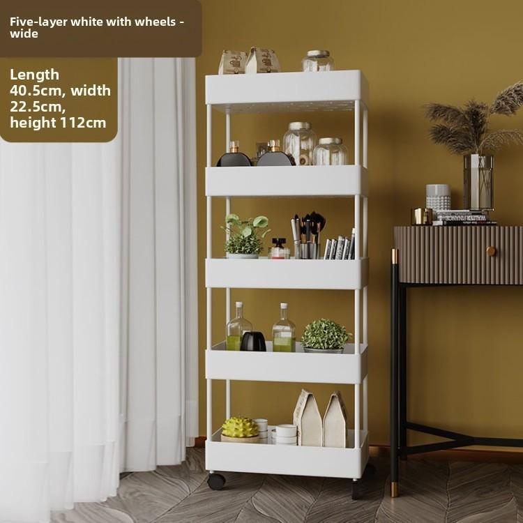 Plastic Multilayer Storage Cart With Wheels For Kitchen Bathroom Organization