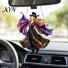 Spinner for Car Mirror Decor Dancing Lady Sun Catcher, Handmade Stained Glass Wind Spinner, Weather-resistant Garden Boho Hanging Sunlight Catcher