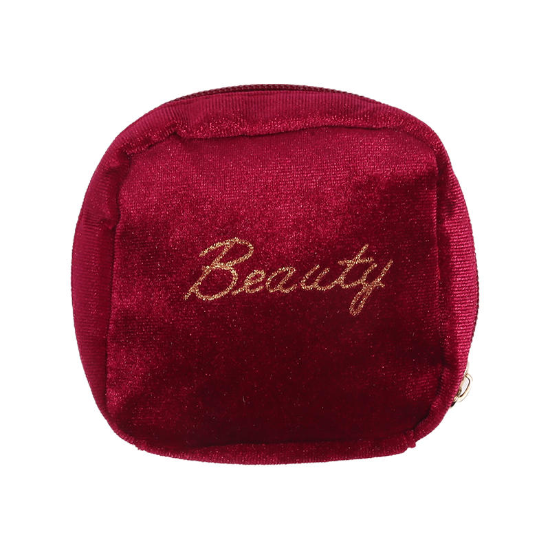 New Embroidered Letter Cosmetic Bag Women Small Lipstick Earphone Sanitary Napkin Storage Organizer Case Toiletry Makeup Bags